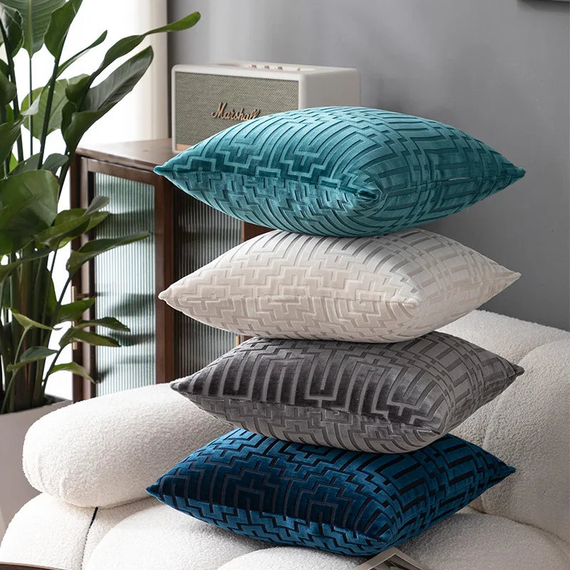 Luxury Geometric Velvet Throw Pillow Cover