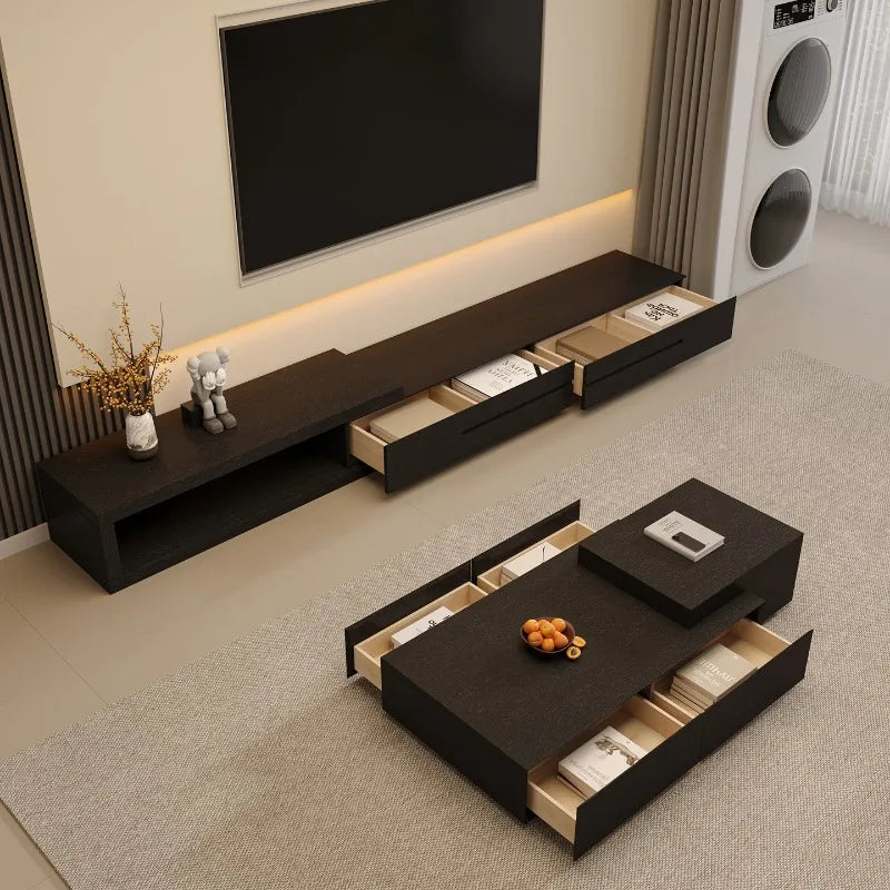 Retractable TV Cabinet with Drawers – Modern Vertical Storage & Entertainment Center