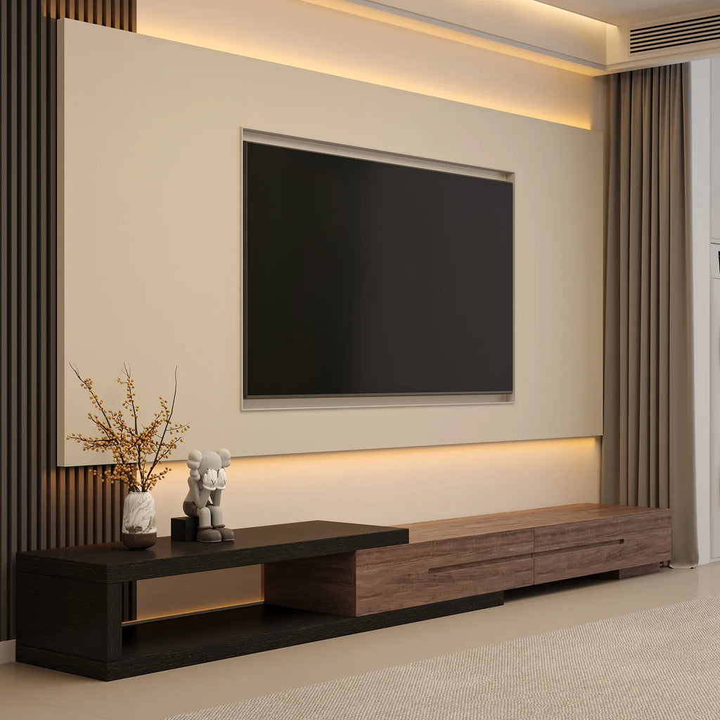 Retractable TV Cabinet with Drawers – Modern Vertical Storage & Entertainment Center