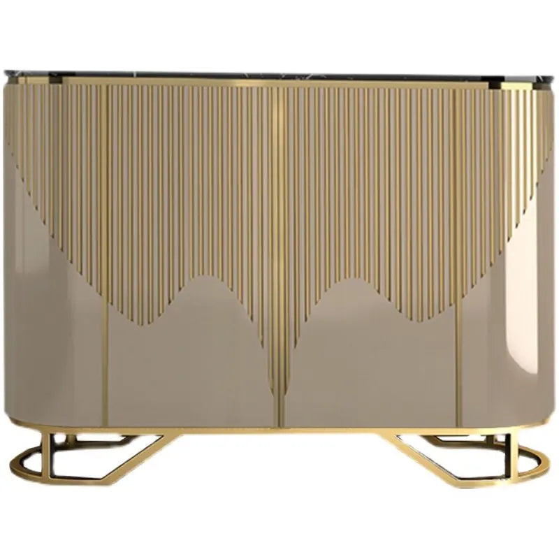 Narrow Luxury Living Room Cabinet – Gold Classic French Accent Storage Cabinet