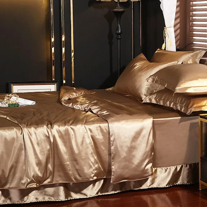 4-Piece Pure Silk Bedding Set – Luxury Mulberry Silk Bedding for Ultimate Comfort