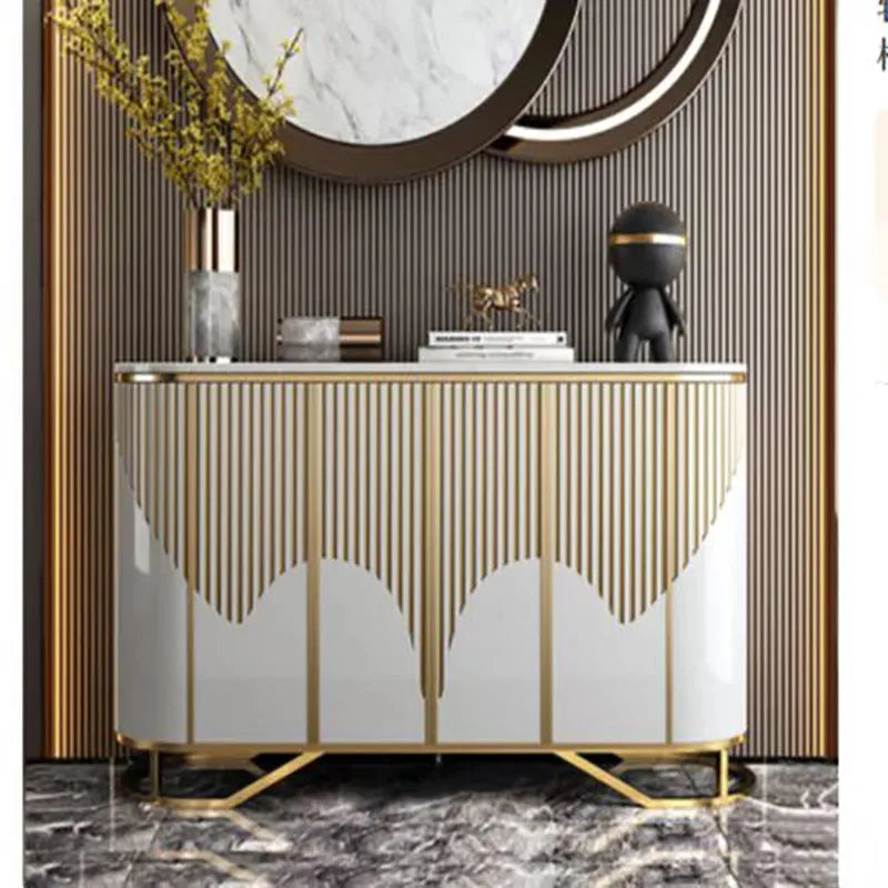 Narrow Luxury Living Room Cabinet – Gold Classic French Accent Storage Cabinet