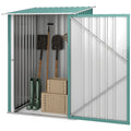 3.3' x 3.4' Lean-to Garden Storage Shed, Outdoor Galvanized Steel Tool House with Lockable Door for Patio Green