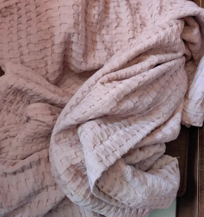 Cotton Waffle Weave Blanket – Ultra Soft Lightweight Breathable King Blanket for Spring & Summer
