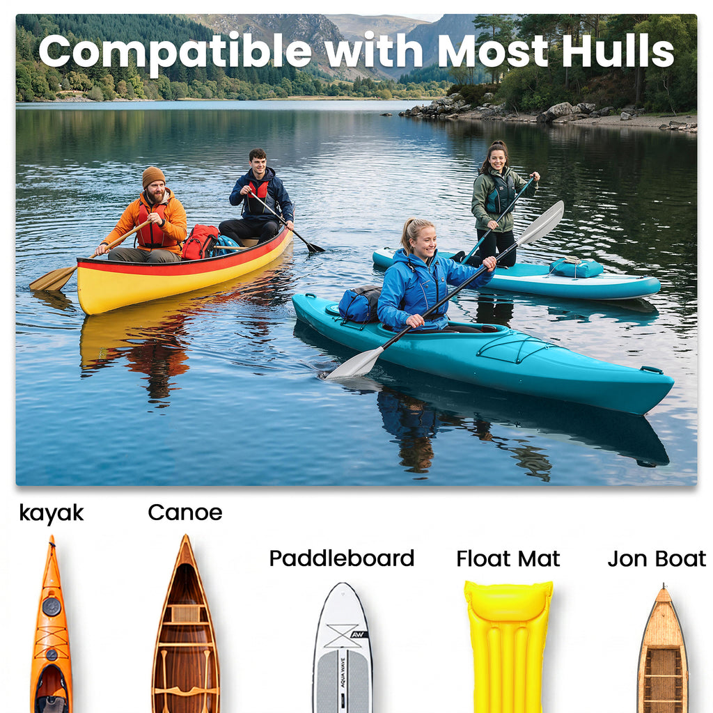 Soozier Kayak Cart, Foldable Canoe Trolley Cart with 10'' Solid Tires, Nonslip Support Foot & Tie-Down Straps, for Kayaks Canoes Paddleboards Float Mats Boats, Aluminum Frame