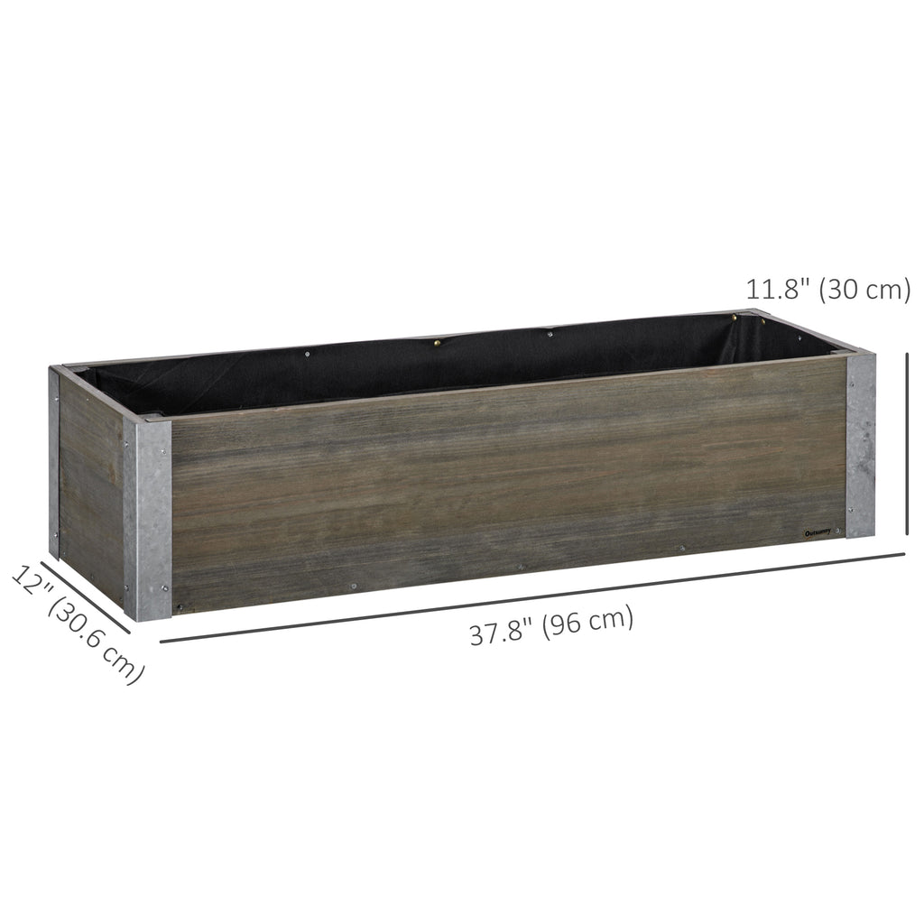 3' x 1' Raised Garden Bed Elevated Wooden Planter Box Outdoor for Backyard, Patio to Grow Vegetables, Herbs, and Flowers, Light Grey