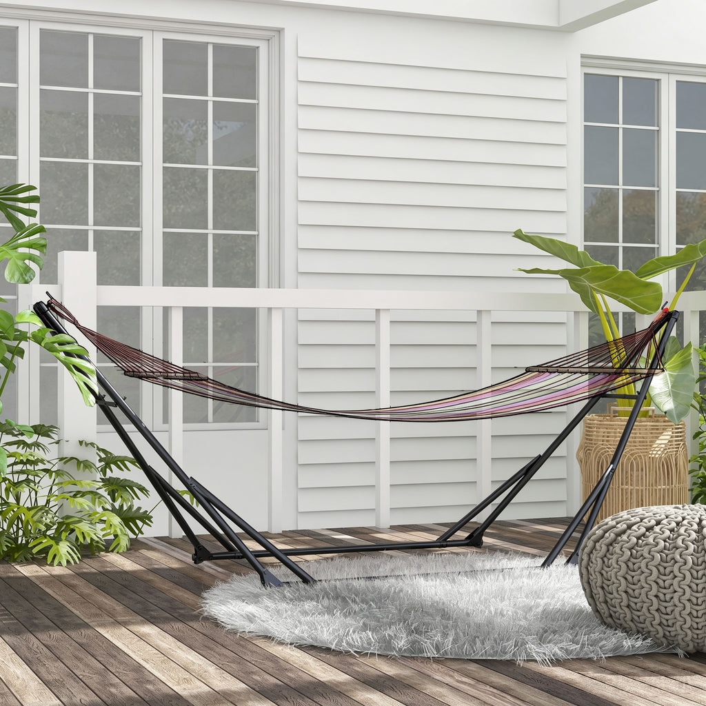 Foldable Hammock Stand, Portable 2 in 1 Hammock Chair Stand Only with Carry Bag, Load Capacity 120kg, for Patio, Black