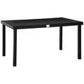 Aluminum Outdoor Dining Table for 6, Patio Rectangular Table, 55" W x 35.5" D x 29.25" H, Black