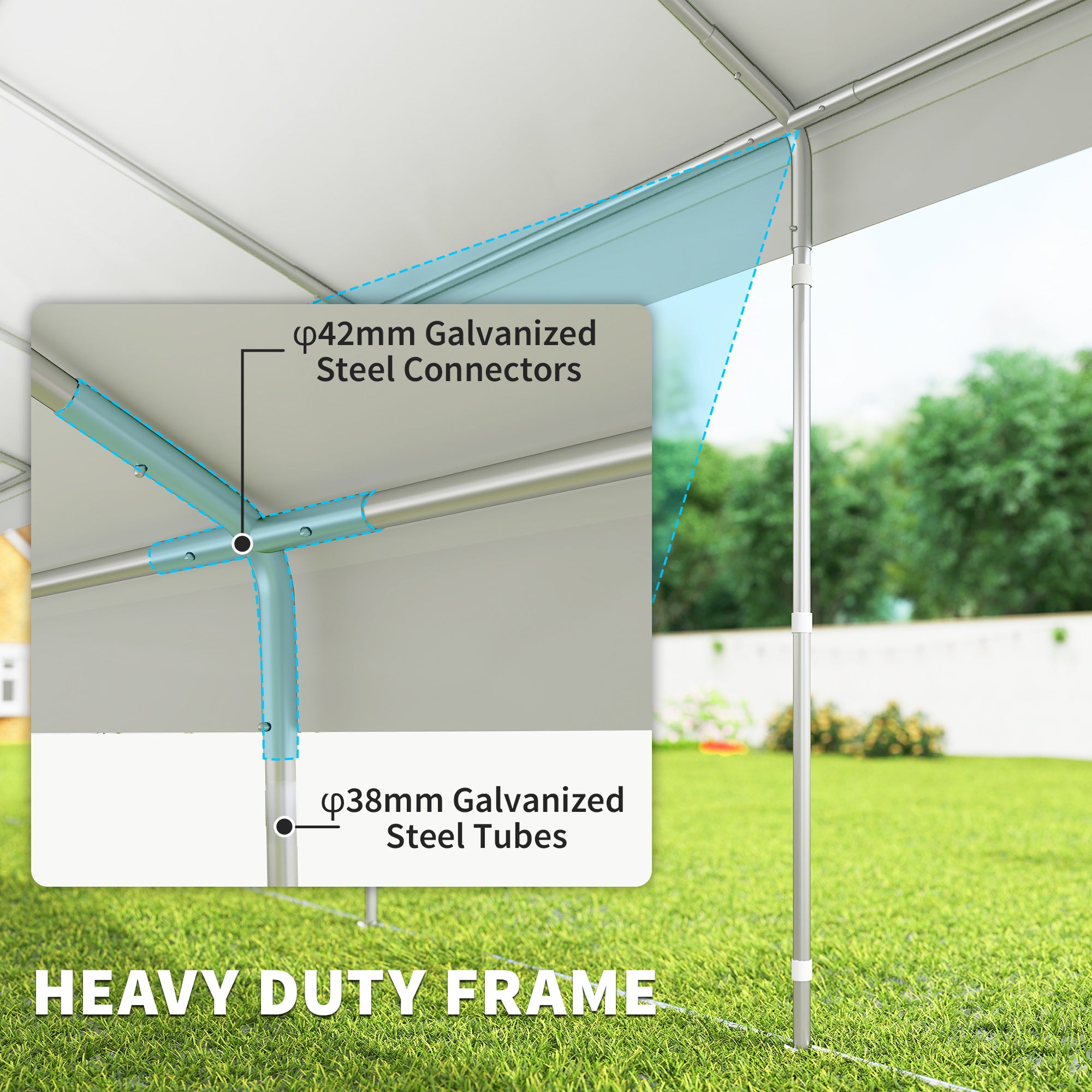 20'x33' Heavy Duty Large Party Tent & Carport with Removable Sidewalls, Portable Garage Canopy Tent, White