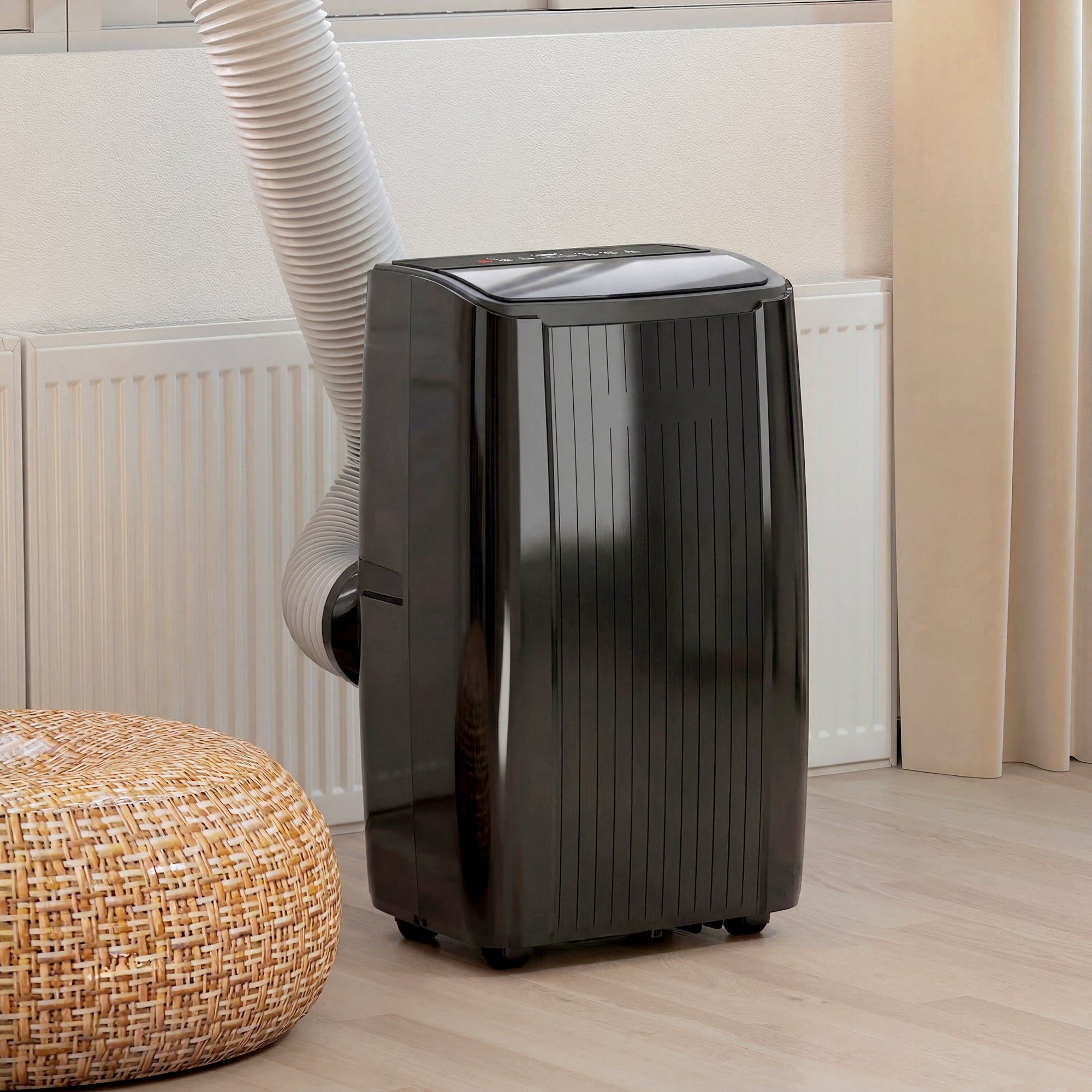 12000 BTU 5-in-1 Portable Air Conditioner with Cool, Heat, Dehumidifier, Fan, Sleep, WiFi Voice Control, Black