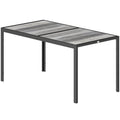 Outdoor Dining Table for 4-6, 59" Outdoor Patio Table with Metal Legs, Wood-Effect Top, Grey