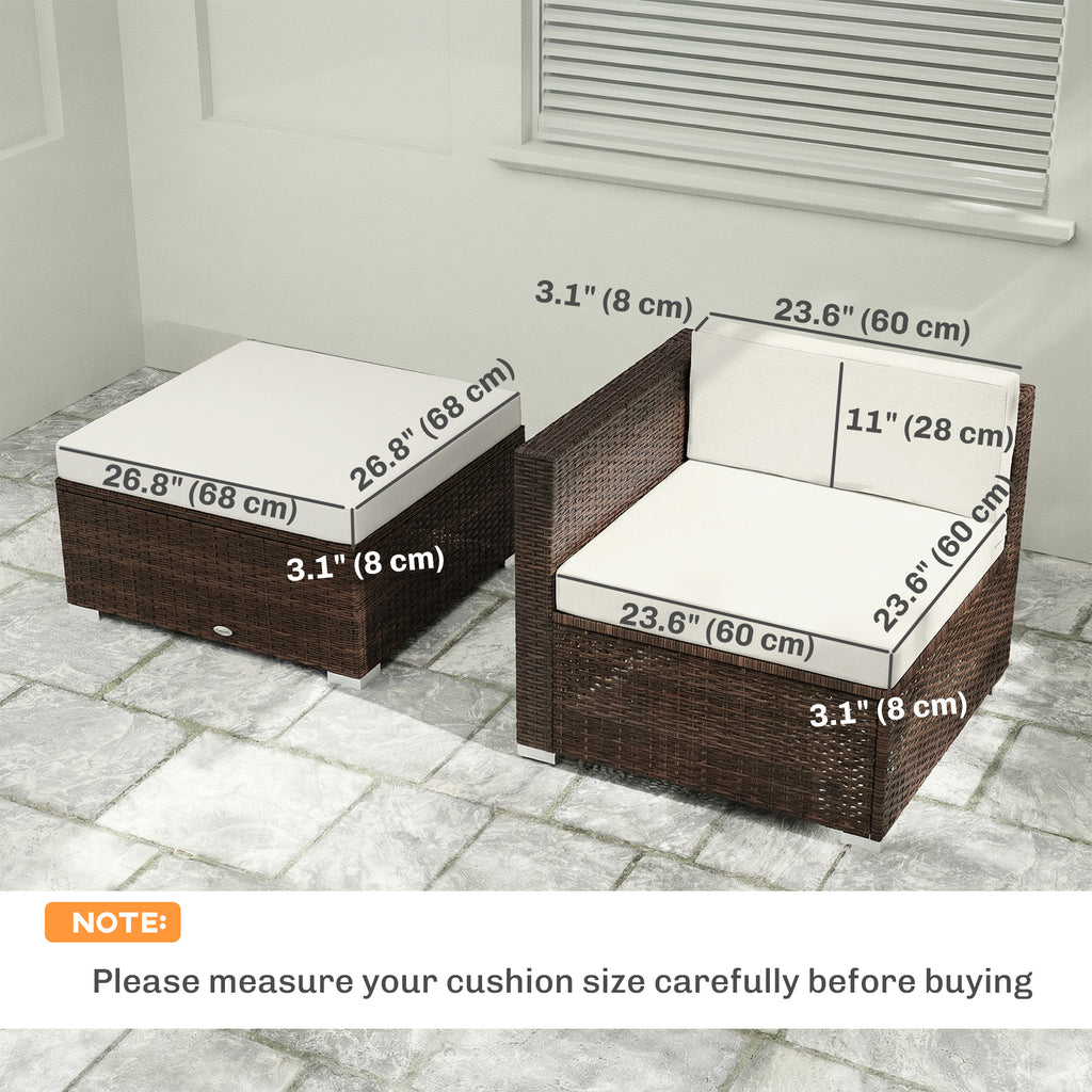 Patio Furniture Cushions Water-Repellent Outdoor Loveseat Cushion Removable Covers 23.6" x23.6", Cream
