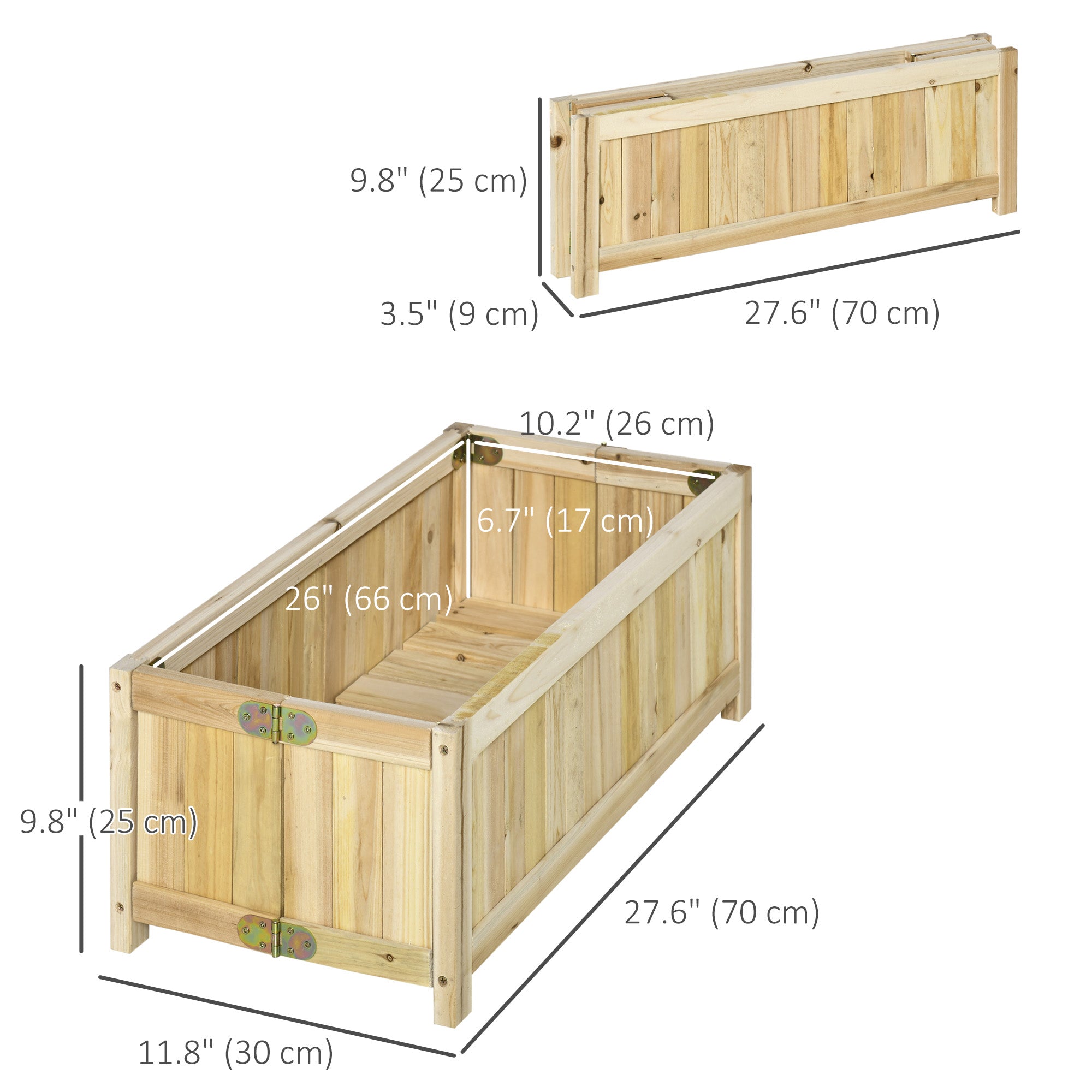 Foldable Elevated Planter Box, Wooden Raised Garden Bed for Backyard, Patio to Grow Vegetables, Herbs, Flowers, Natural
