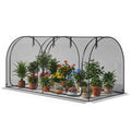 8' x 4' Crop Cage, Garden Plant Protector, with 2 Zippered Doors and 6 Ground Stakes, for Garden, Yard, Lawn, Black