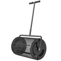 24 Inch Compost Spreader, Peat Moss Spreader with 24.4"/26.4" Height Adjustable Handle, Soil Spreader for Lawn, Black
