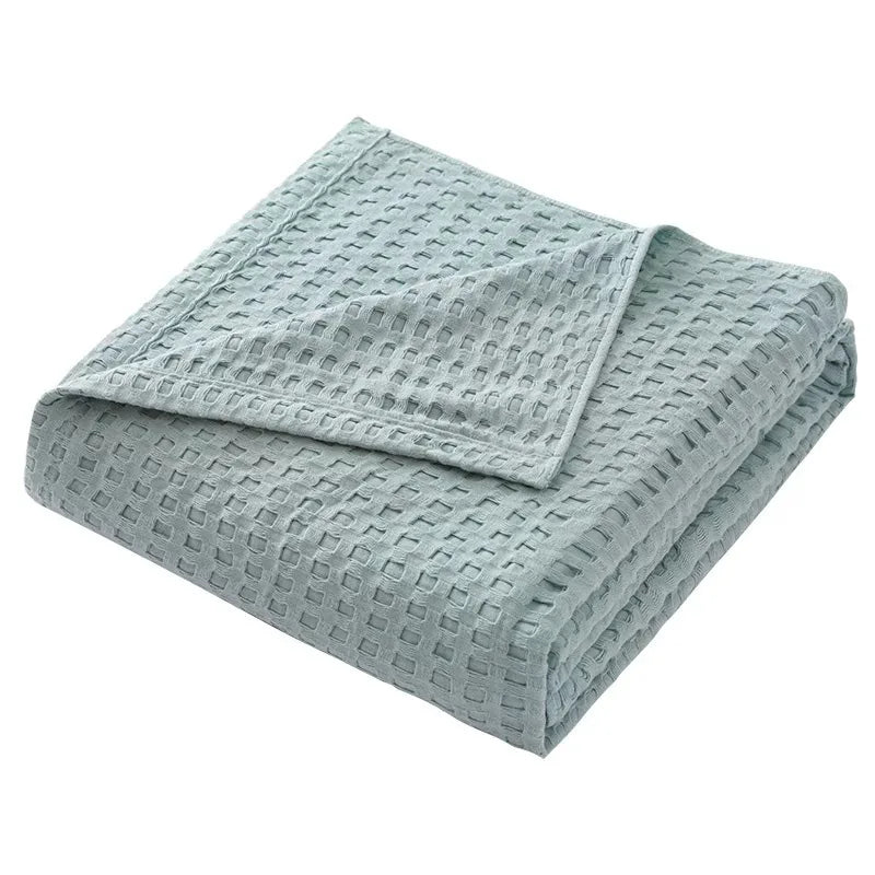 Cotton Waffle Weave Blanket – Ultra Soft Lightweight Breathable King Blanket for Spring & Summer