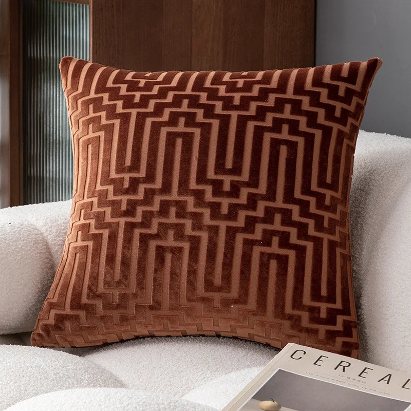 Luxury Geometric Velvet Throw Pillow Cover