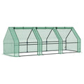 9' x 3' x 3' Portable Mini Greenhouse Tunnel Growing Tent Plants Flower Warm House w/ Zippered Roll-up Doors, PE Cover, Green