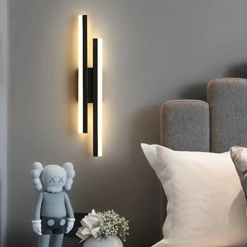 LED Bedroom Wall Lamp – Modern Copper Wall Sconce with Acrylic Lampshade