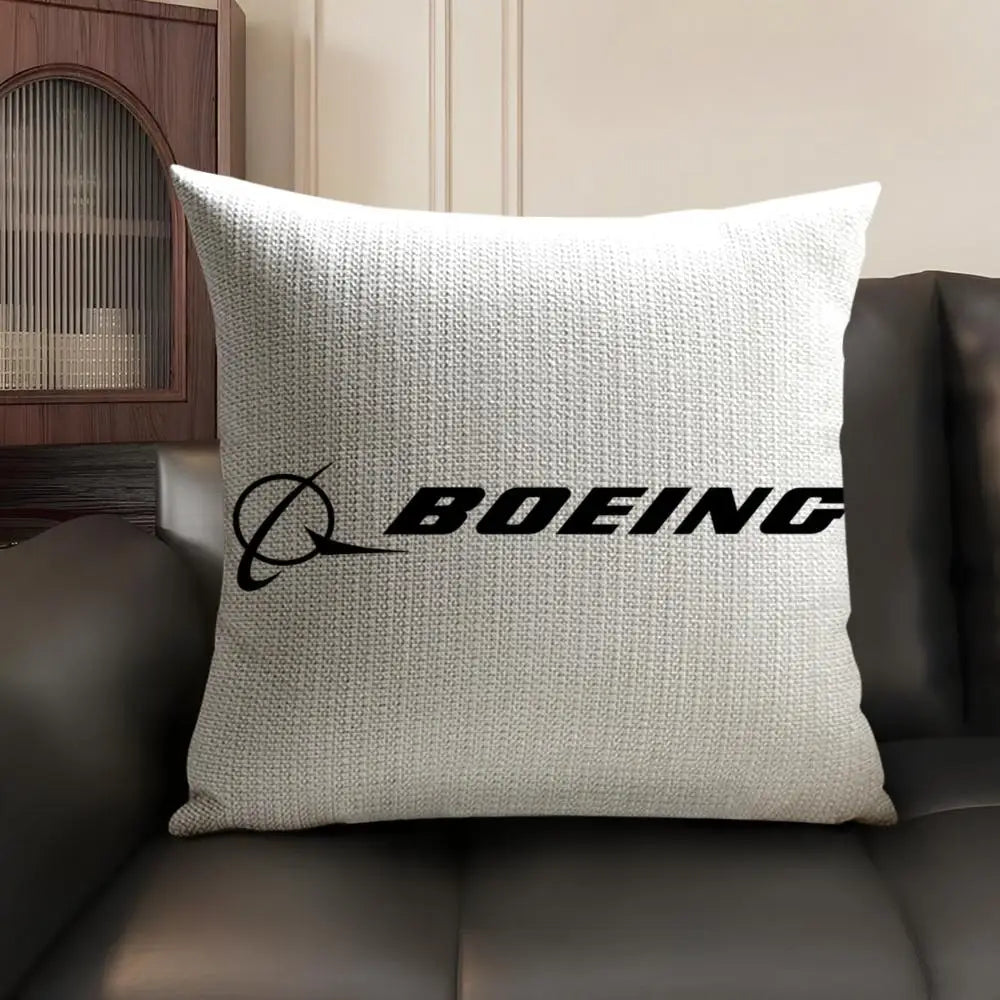 Luxury B-Boeing Pillow Case – Natural Linen Organic Double-Sided Cushion Cover