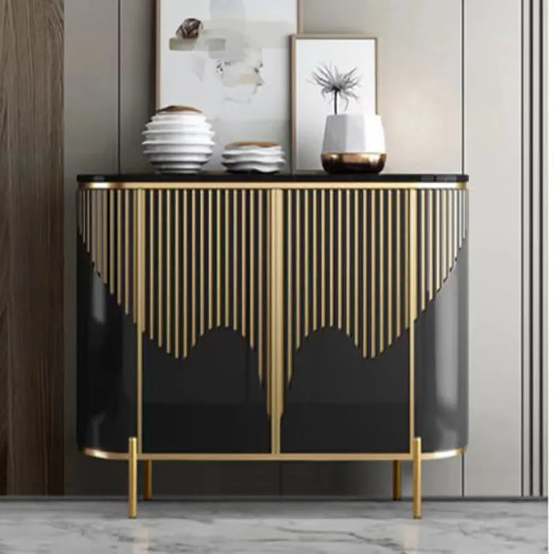 Narrow Luxury Living Room Cabinet – Gold Classic French Accent Storage Cabinet
