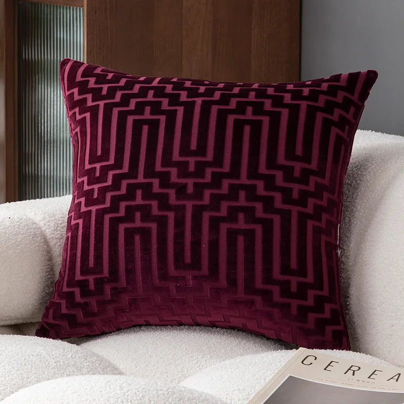 Luxury Geometric Velvet Throw Pillow Cover