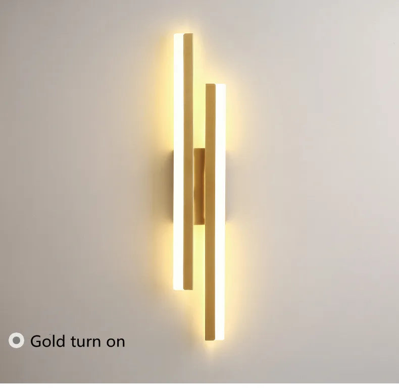 LED Bedroom Wall Lamp – Modern Copper Wall Sconce with Acrylic Lampshade
