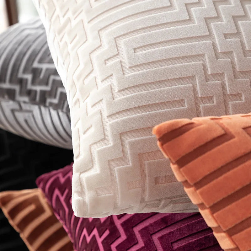 Luxury Geometric Velvet Throw Pillow Cover