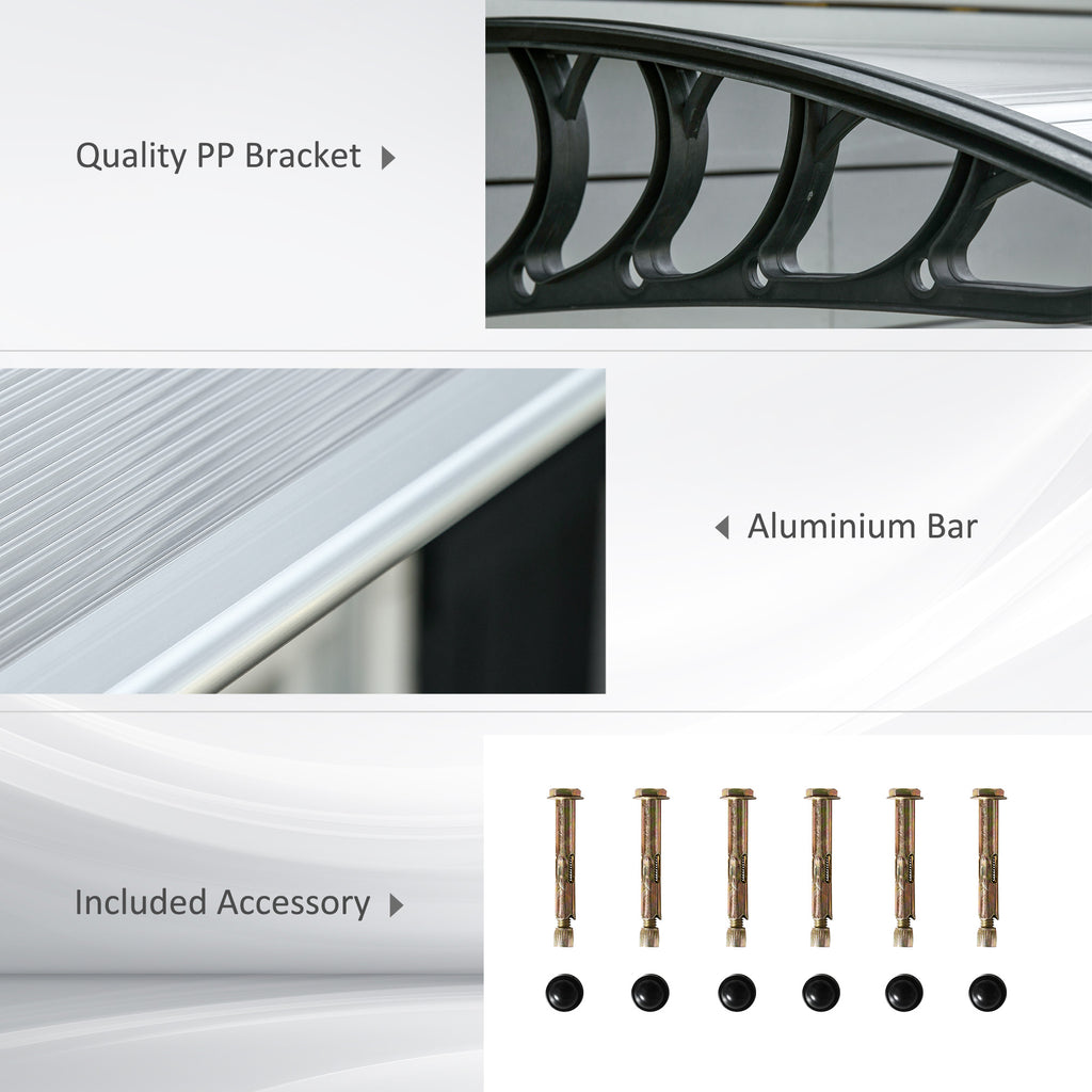 Awning Door Canopy, 78.7" x 37.8", Polycarbonate Front Door Outdoor Patio Cover for UV Protection, Clear