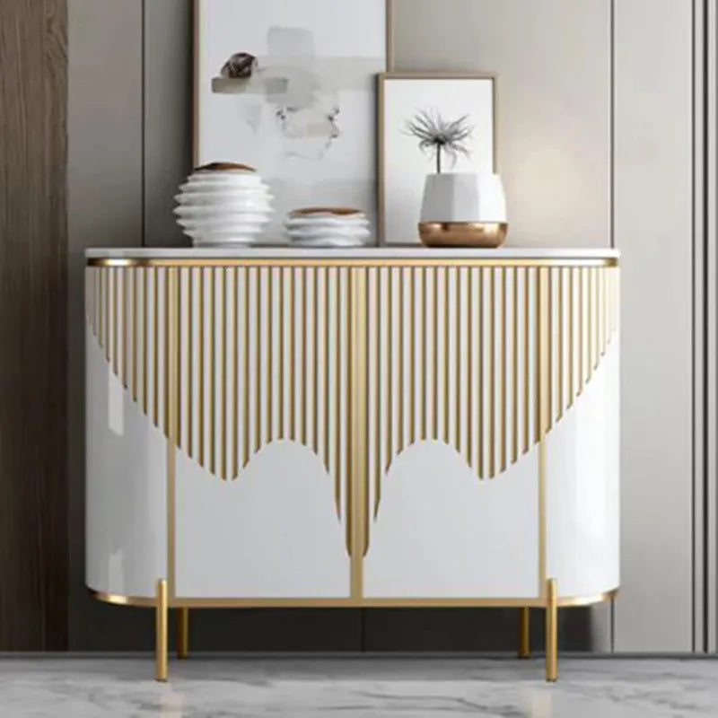 Narrow Luxury Living Room Cabinet – Gold Classic French Accent Storage Cabinet