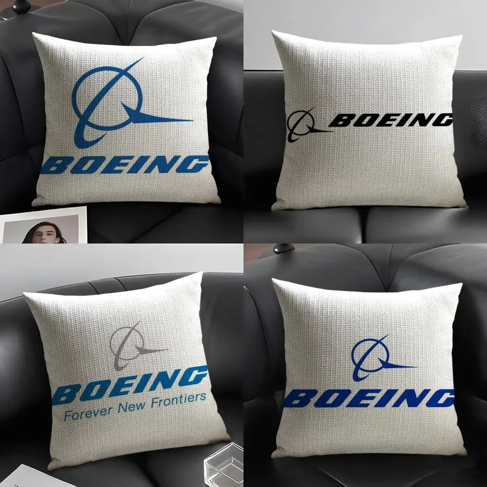 Luxury B-Boeing Pillow Case – Natural Linen Organic Double-Sided Cushion Cover