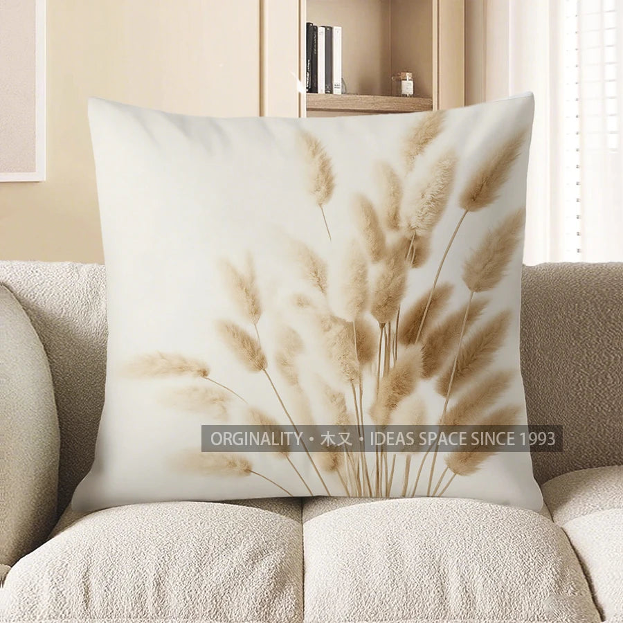 Home Decor Pampas Grass Pattern Decorative Throw Pillow Cushion Cover