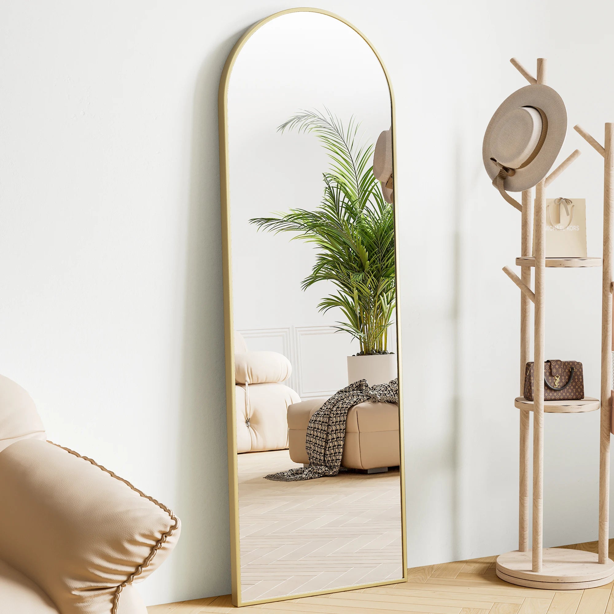 JHK 64" × 21" Full Body Mirror – Large Aluminum Alloy Framed Standing, Hanging & Leaning Mirror
