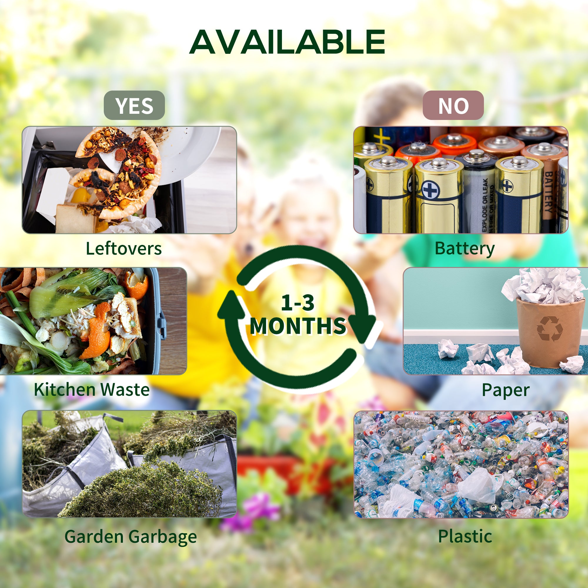 Rotating Composter, Dual Chamber Compost Bin with 24 Vents and Steel Legs, 34.5 Gallon, Green