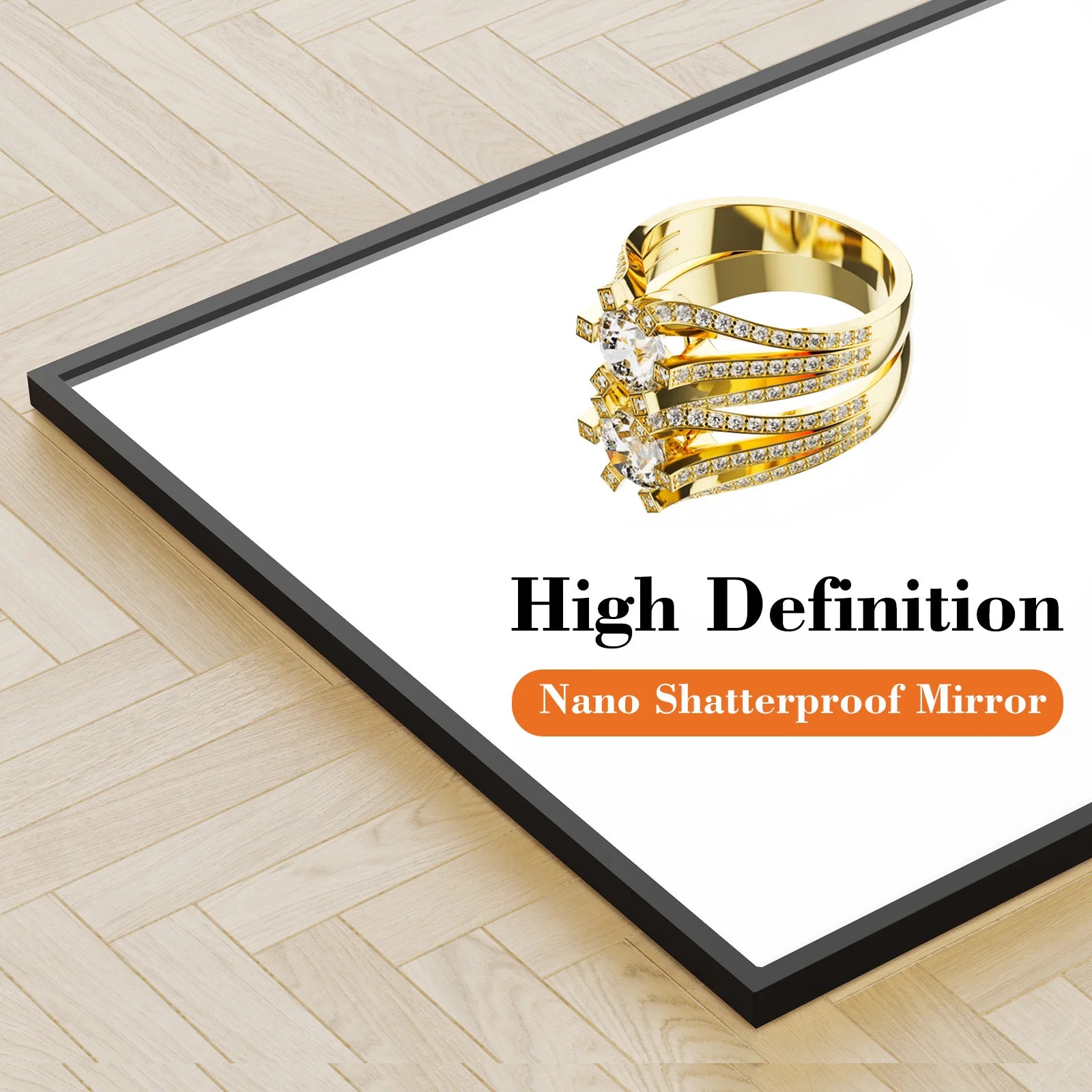 JHK 64" × 21" Full Body Mirror – Large Aluminum Alloy Framed Standing, Hanging & Leaning Mirror