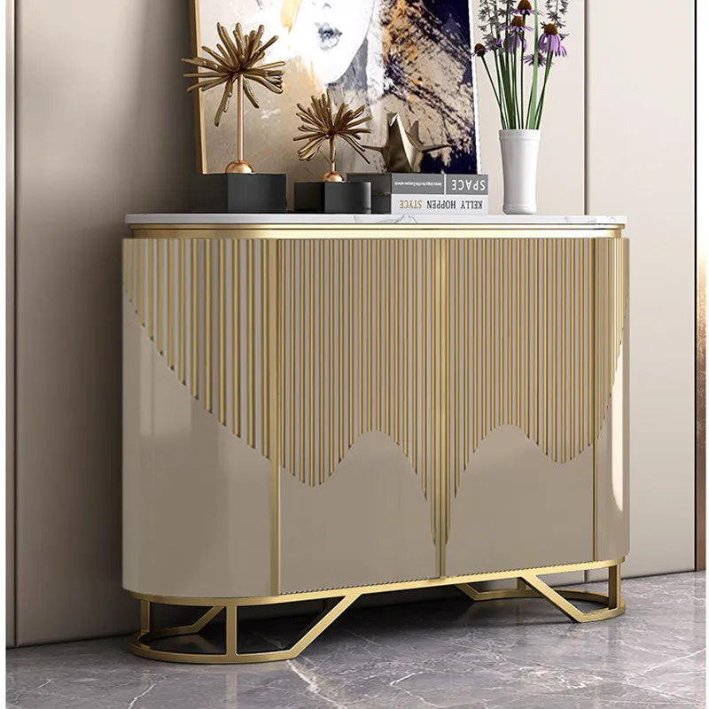 Narrow Luxury Living Room Cabinet – Gold Classic French Accent Storage Cabinet