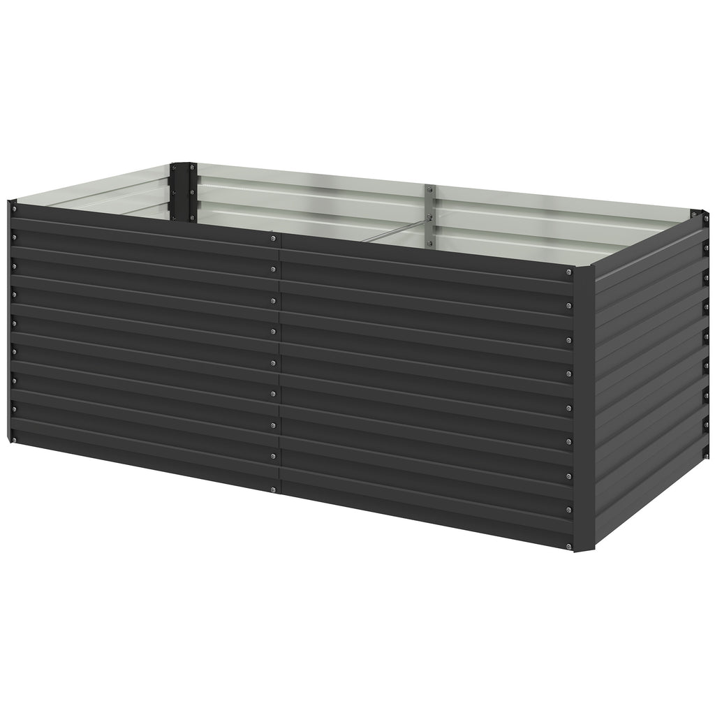 5' x 3' x 2' Raised Garden Bed, Galvanized Planter Box for Growing Flowers, Herbs and Vegetables, Dark Grey