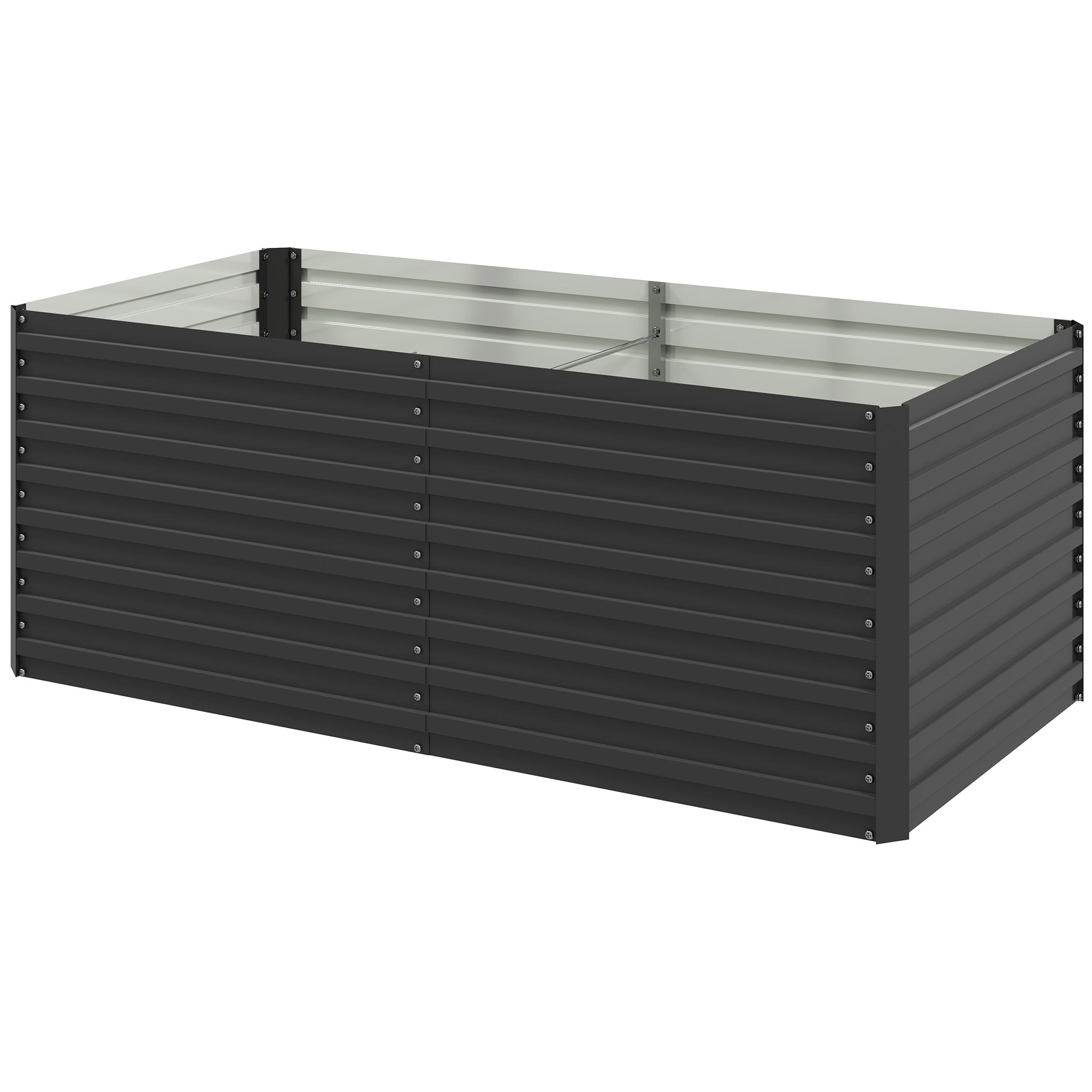 5' x 3' x 2' Raised Garden Bed, Galvanized Planter Box for Growing Flowers, Herbs and Vegetables, Dark Grey