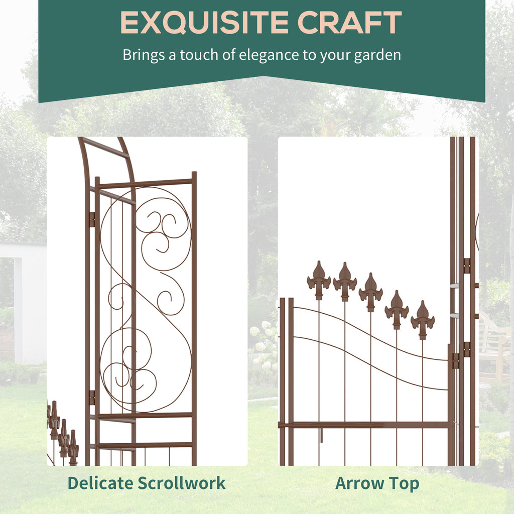 7ft Garden Arch Trellis, Metal Arch, Outdoor Garden Arbor for Climbing Plants, Wedding Decoration