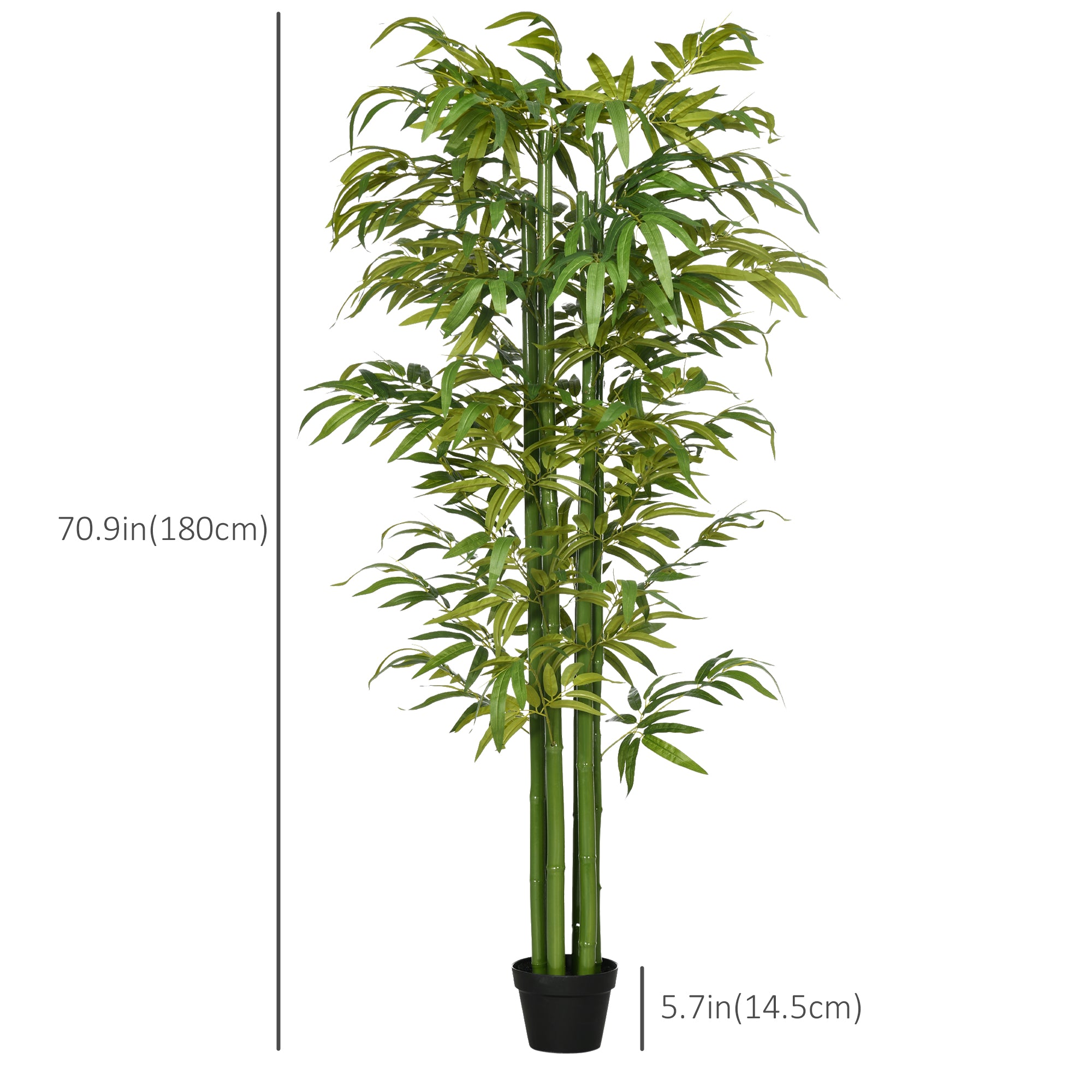 Set of 2 6 FT Artificial Tree Bamboo Tree Fake Plants in Pot for Home Office Living Room Decor, Green