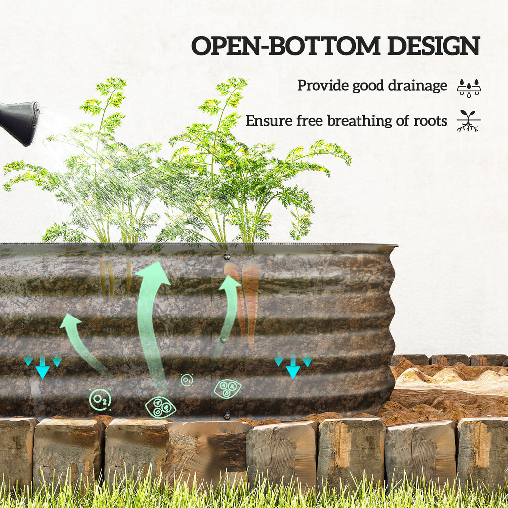 7.9 x 2 x 1ft Galvanized Raised Garden Bed Kit, Metal Planter Box with Safety Edging, Dark Grey