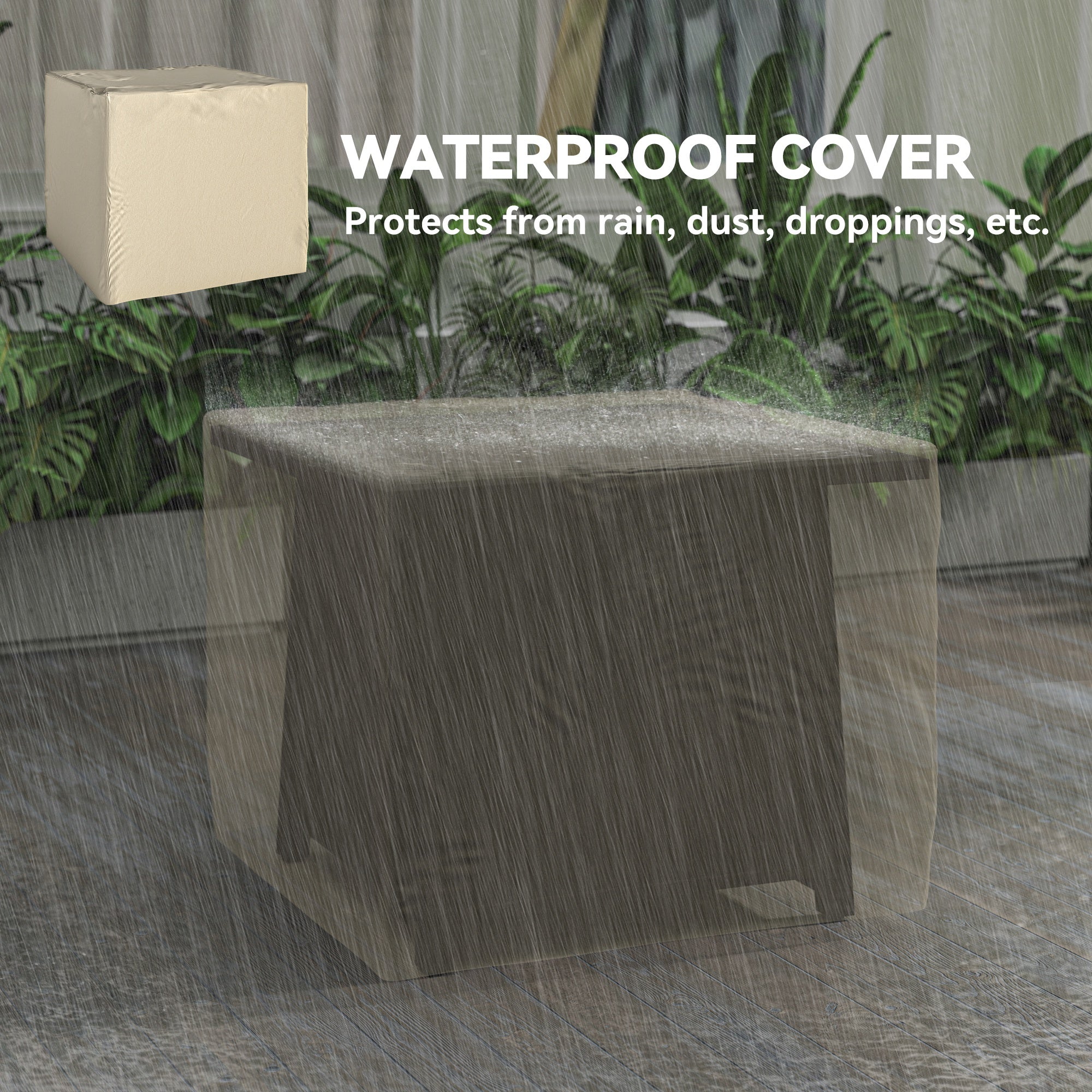 28" Propane Fire Pit Table 40,000 BTU Square Outdoor Gas Fire Table with Waterproof Cover, Adjustable Foot Pads