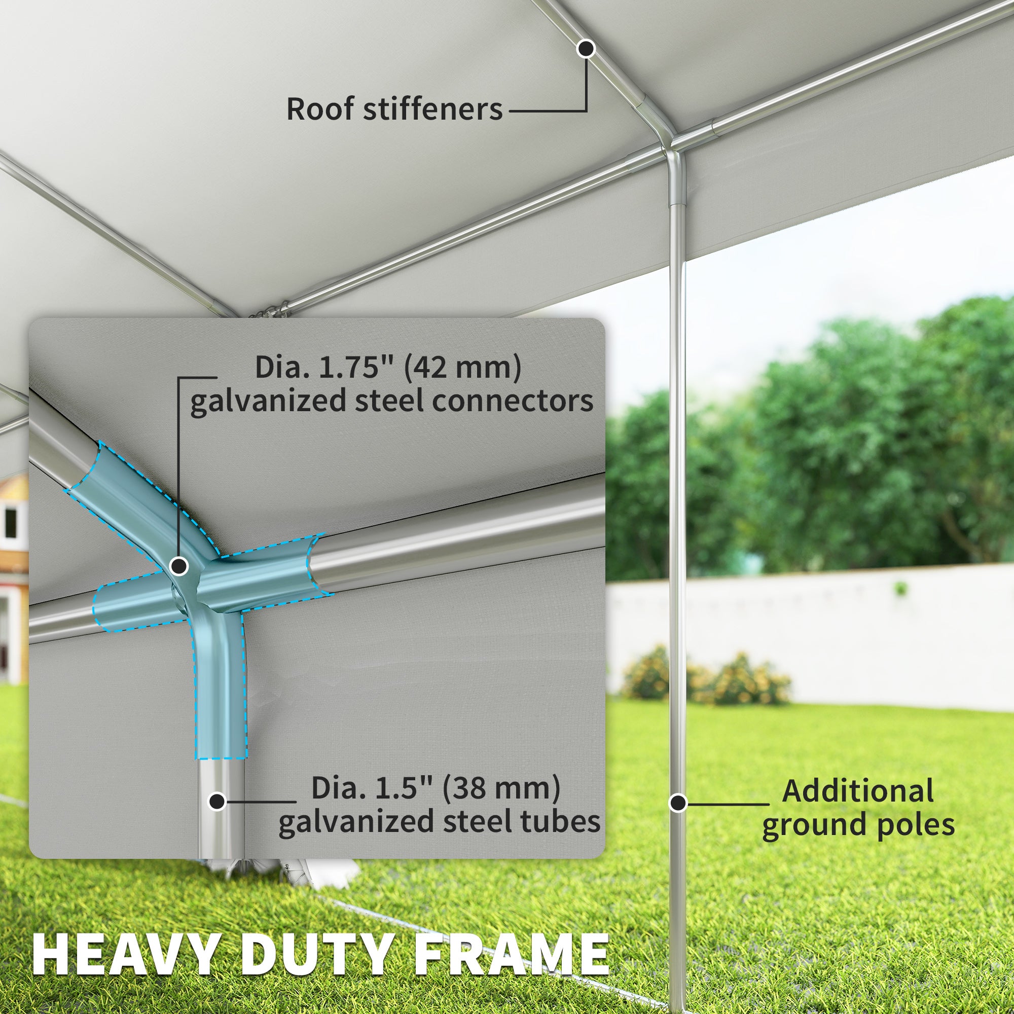 Heavy Duty Party Tent, 20' x 40' Large Sun Shade Canopy Tent for Parties, Wedding, Events, BBQ Grill, White