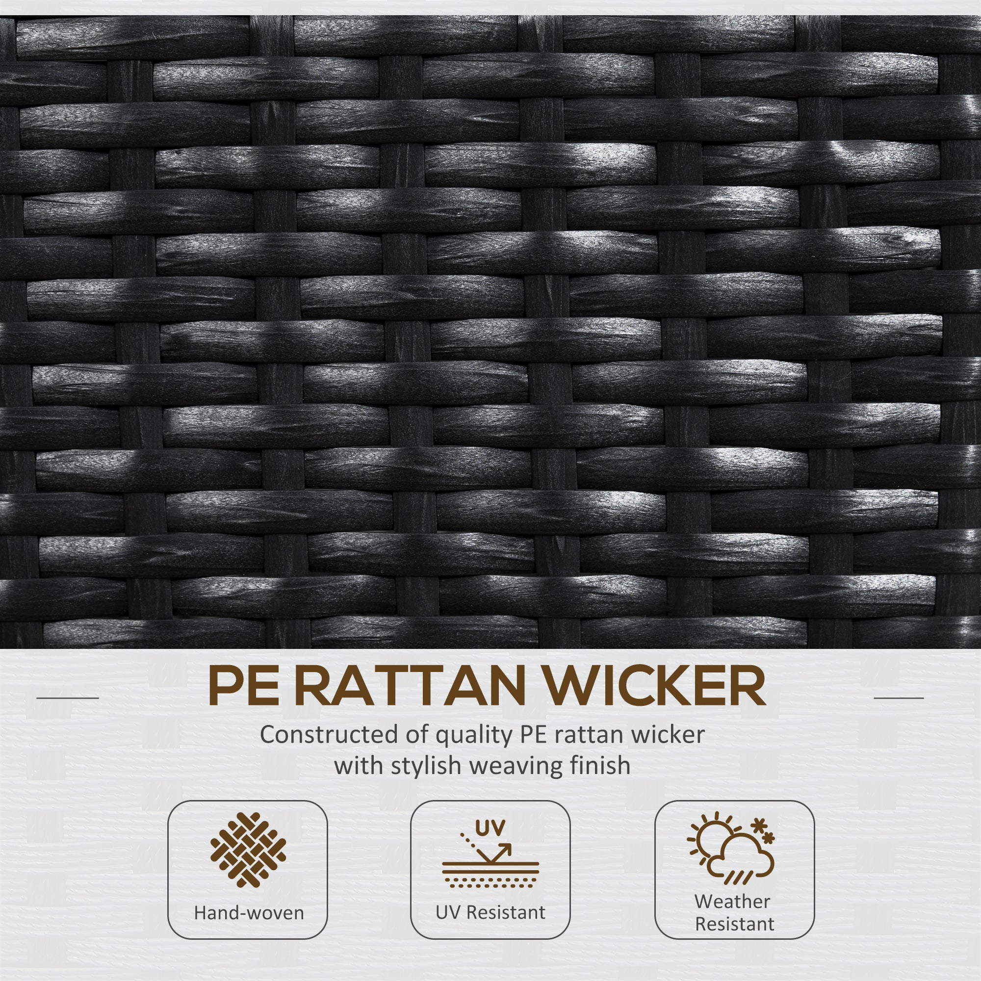 Raised Garden Bed with Lattice Trellis, Rattan Outdoor Planter with Storage for Garden, Patio, Balcony, Black