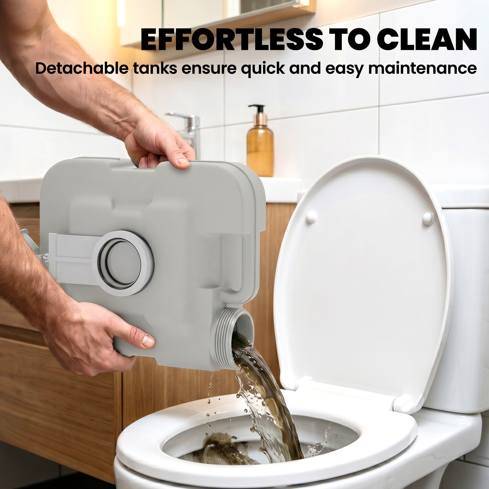 Portable Camping Toilet, Porta Potty with 2.6 Gal Waste Tank & 2.6 Gal Flush Tank, Leak-Proof and Odourless