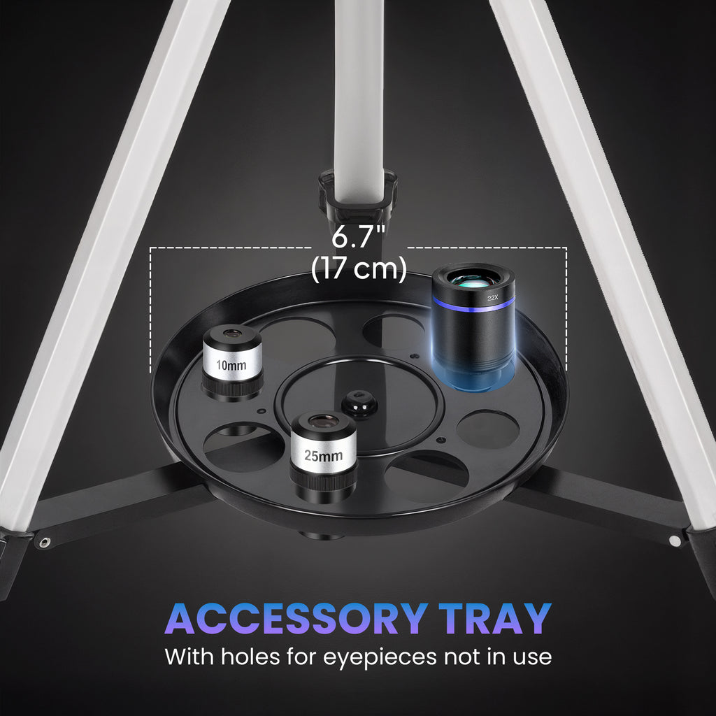 Telescope for Adults, 70 mm Aperture 400 mm Refractor Telescope with 40X/16X, Adjustable Tripod, Bag, White