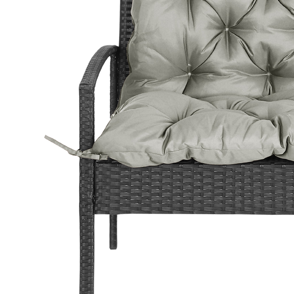 2-Seater Garden Bench Cushion Swing Chair Mat Replacement with Backrest, for Indoor and Outdoor, 39.4"x38.6", Grey