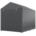 Portable Bicycle Shed with Galvanised Steel Frame and Large Door, Waterproof Outdoor Shed for Garden Tools, Dark Grey
