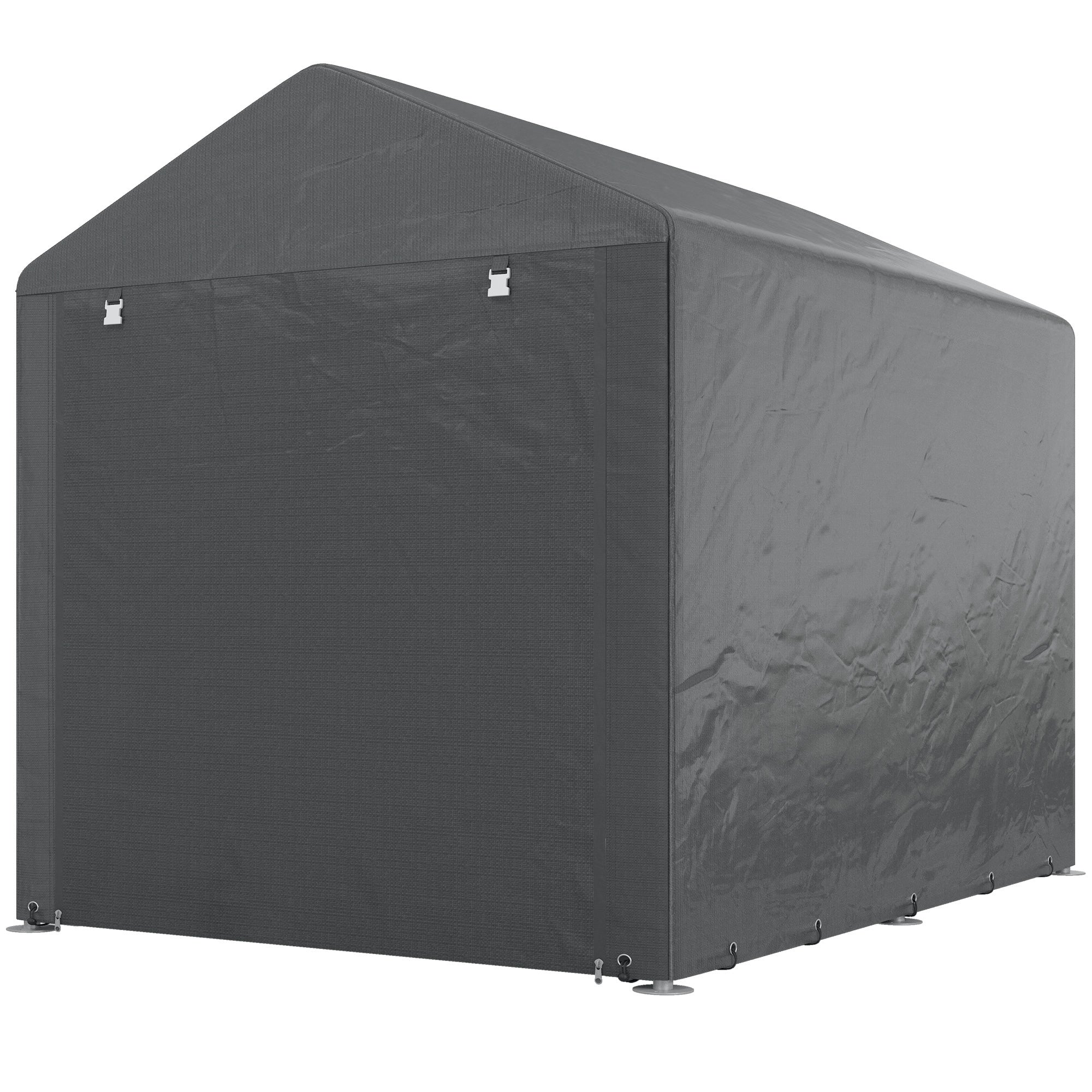 Portable Bicycle Shed with Galvanised Steel Frame and Large Door, Waterproof Outdoor Shed for Garden Tools, Dark Grey