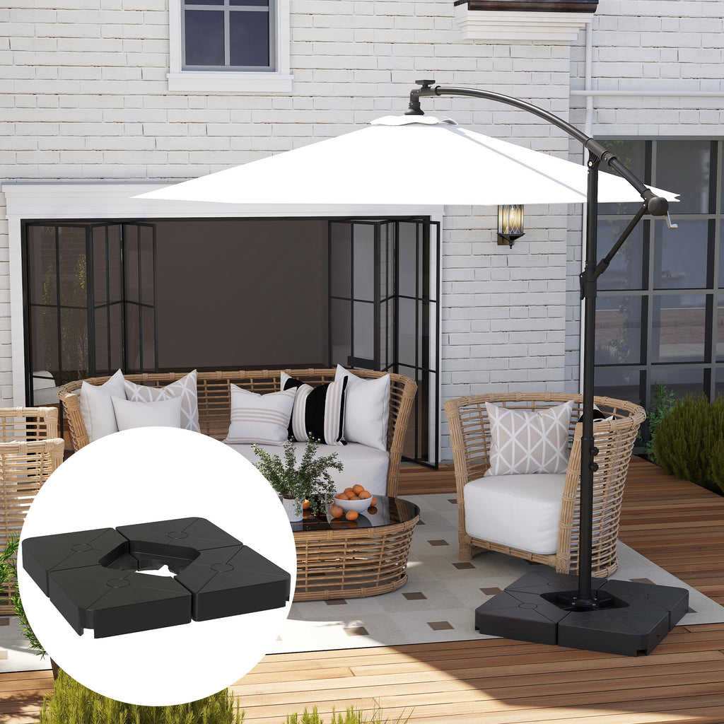 Umbrella Weights for Cantilever Parasols, Set of 4 Heavy Duty Parasol Base Weights, Black